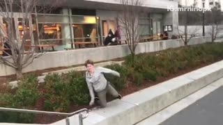 Guy Tries To Pull Off A Flip And He Faces A Concrete Wall