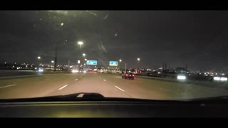 Driving on Highway 407 Night Time- Mississauga to Pickering 60km- Real time