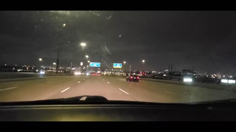 Driving on Highway 407 Night Time- Mississauga to Pickering 60km- Real time