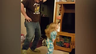 Little Girl And Dad Choreograph Dance To Sugarhill Gang's "Apache (Jump on it)"