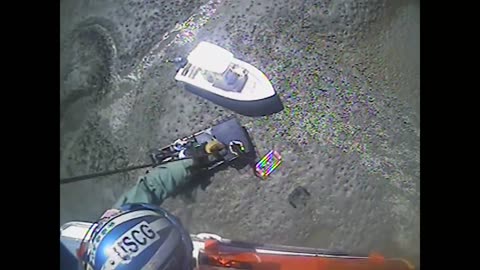 U.S. Coast Guard rescues 5 people and a dog after boat runs aground #coastguard #waterrescue.