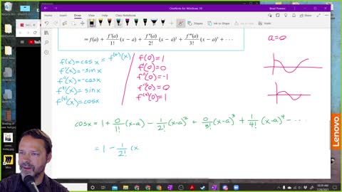 Calculus 2 - Section 11-10 - Class example of findind series for cos x-long way