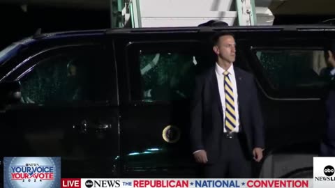 The process of getting Biden into the car.