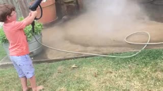 Powerwash Lifts Off like UFO in Boy's Hands