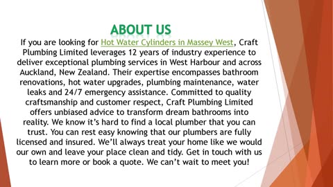 If you are looking for Hot Water Cylinders in Massey West
