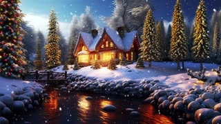🎄 Christmas Carol Music 🎵 A Peaceful Christmas Night by the River 🎅🏻 Merry Christmas 🌙