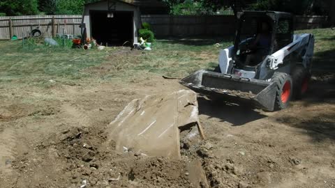 Leveling ground for an above ground swimming pool.