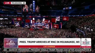 RNC 2024: PRESIDENT TRUMP MAKES FIRST APPEARANCE AT RNC