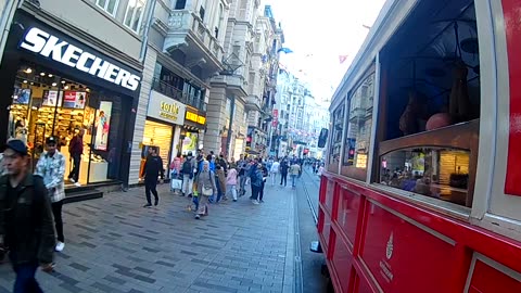 Tram surfing in Istanbul (Turkey)