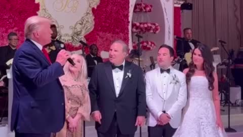 President Trump speaks at a friend's wedding