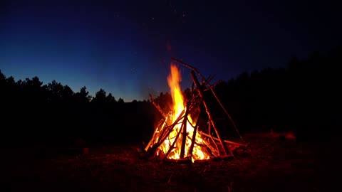Relaxing Campfire Sounds - Burning Wood & Crackling Fire Sounds