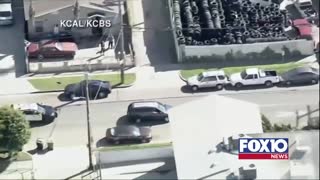 Aerial Footage Of Mini Van Police Chase... Riding Rims... Crash & Takedown