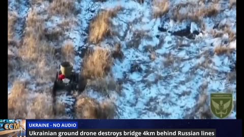 UKRAINE: RC Ground Drone Takes Out Bridge 4km Behind Russian Lines.