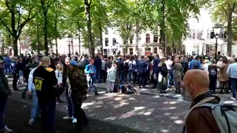 Netherlands The Hague Freedom Protesters Shouting At the Royals