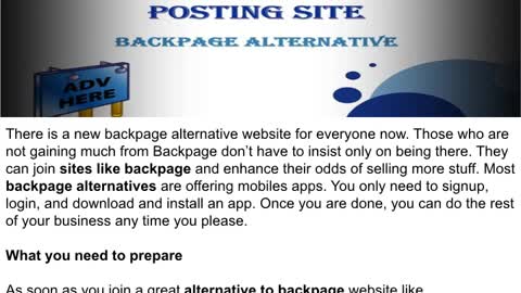 Sites like backpage