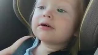 Toddler trying to whistle hilarious!