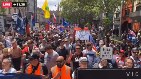 Melbourne, Australia Freedom Rally/Kill the Bill protest Nov. 19, 2021