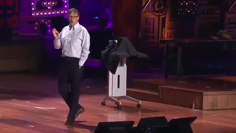Bill Gates tells foolish audience about his depopulation goals...