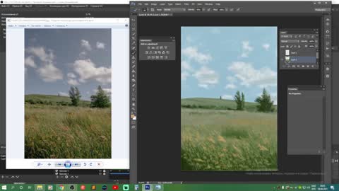 Landscape painting in Photoshop