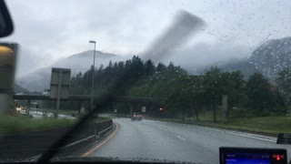 Travelling to Bergen Airport, Flesland on a rainy day