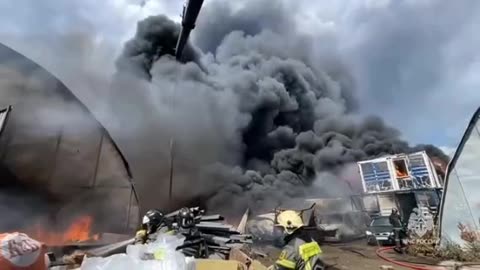 Warehouse Near Moscow on Fire