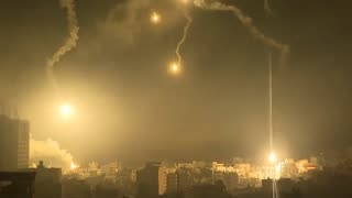 🌃🇮🇱 Israel War | Flares and Airstrikes Illuminate Gaza Skyline | RCF