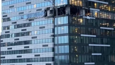 Freeway Video Of Ukrainian Drone Hit On Moscow Building