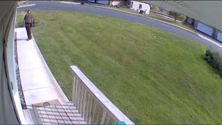 UPS Man Rides in on Razor Scooter
