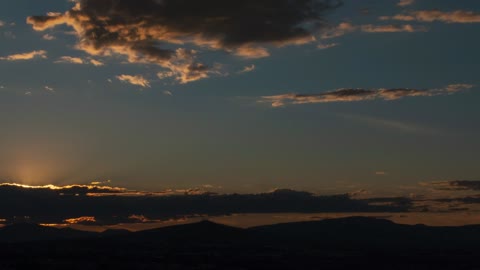 Landscape of mountains and sunset