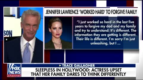 Tucker Carlson reacts to Jennifer Lawrence saying she has nightmares about him.