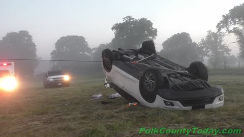 DRIVER CRASHES THROUGH FENCE, ROLLS, SWARTWOUT TEXAS, 06/08/24...