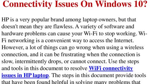 How To Fix HP Laptop Wi-Fi Connectivity Issues On Windows 10?