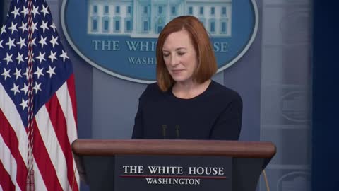 White House Press Sec. Jen Psaki speaks during Monday's briefing