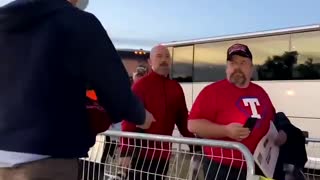 Leftist Literally Gets On His Knees to Beg Trump Supporter to Wear Mask