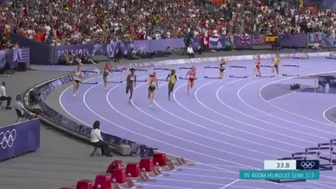Femke bol team usa s anna cockrell lead the way in third women s 400m hurdles semi paris olympics