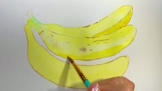 Banana Painting in watercolor