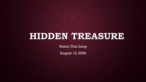 Hidden Treasure (August 15, 2009)