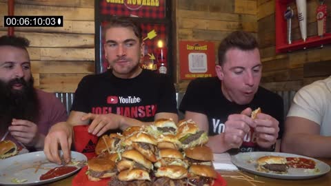 IMPOSSIBLE 100 BURGER CHALLENGE (25LB) | The Most Burgers | Crazy American Food Challenge
