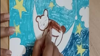 Good Night Drawing For Kids | Kids Good Night Easy Drawing | Simple Good Night Drawing For Kids