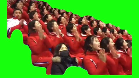 North Korean Cheerleaders | Green Screen