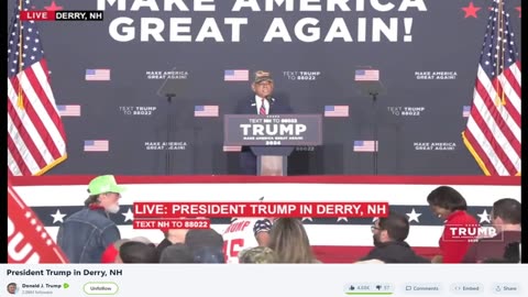 President Trump in Derry, NH with a #MAGAVeteran speaking first!