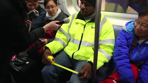 Man-spreader "confronted" on busy NYC subway MUST WATCH!!!!!!!