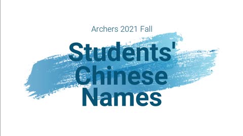FFFC 2021 Fall - Chinese Names