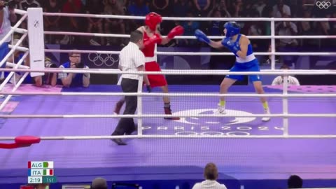 Female boxer abandons fight against biological male boxer in the Olympics