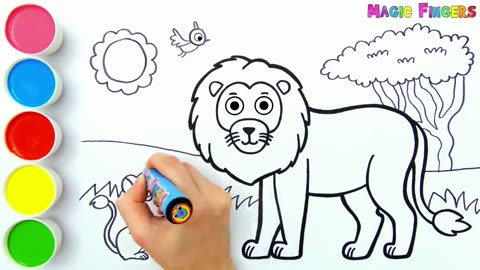 Loin drawing panting colors for kids