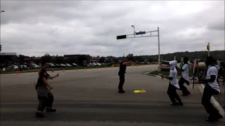 Dancing Officer and Firefighter