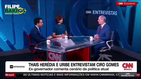 Política • Brasil 2023 e 2024 • Ciro Gomes entrevistado na CNN • Thais e Uribe (2024,3,4) ⚜️👀🔥