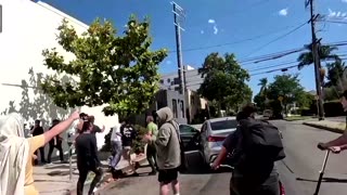 Pro-Palestinian, pro-Israeli protesters clash in LA