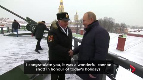 Vladimir Putin fires cannon to mark Russian Christmas