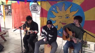 Busketeers Band Busking the Ocean City Plymouth 17th May 2017.